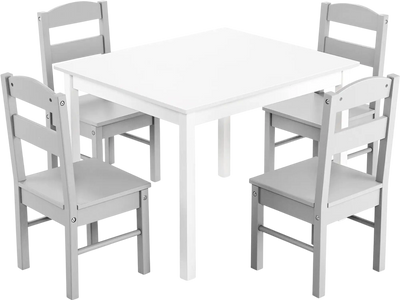 Costway Kids 5-Piece Wooden Table & Chair Set 52439706 New