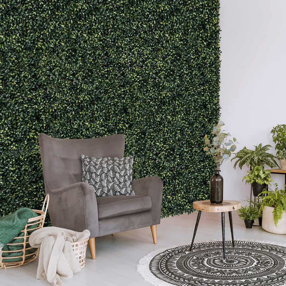 Artificial peanut leaf panel with 4-layer leaves, UV resistant, ideal for decorating walls and fences in various.