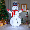 Lighted 6 feet snowman with top hat and red scarf, featuring 200 LED lights for vibrant outdoor holiday decor.