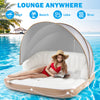 Inflatable pool float lounge featuring a spacious design, detachable sunshade, and ergonomic backrest for ultimate.