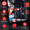 Kids hanging punching bag set with gloves, designed for Karate training, featuring durable materials and safety padding.