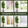 5-foot artificial fiddle leaf fig tree with realistic leaves in a decorative planter, perfect for indoor or outdoor.