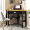 Corner Wooden Piece Laptop Computer Desk-Rustic Brown - Gallery View 1 of 10