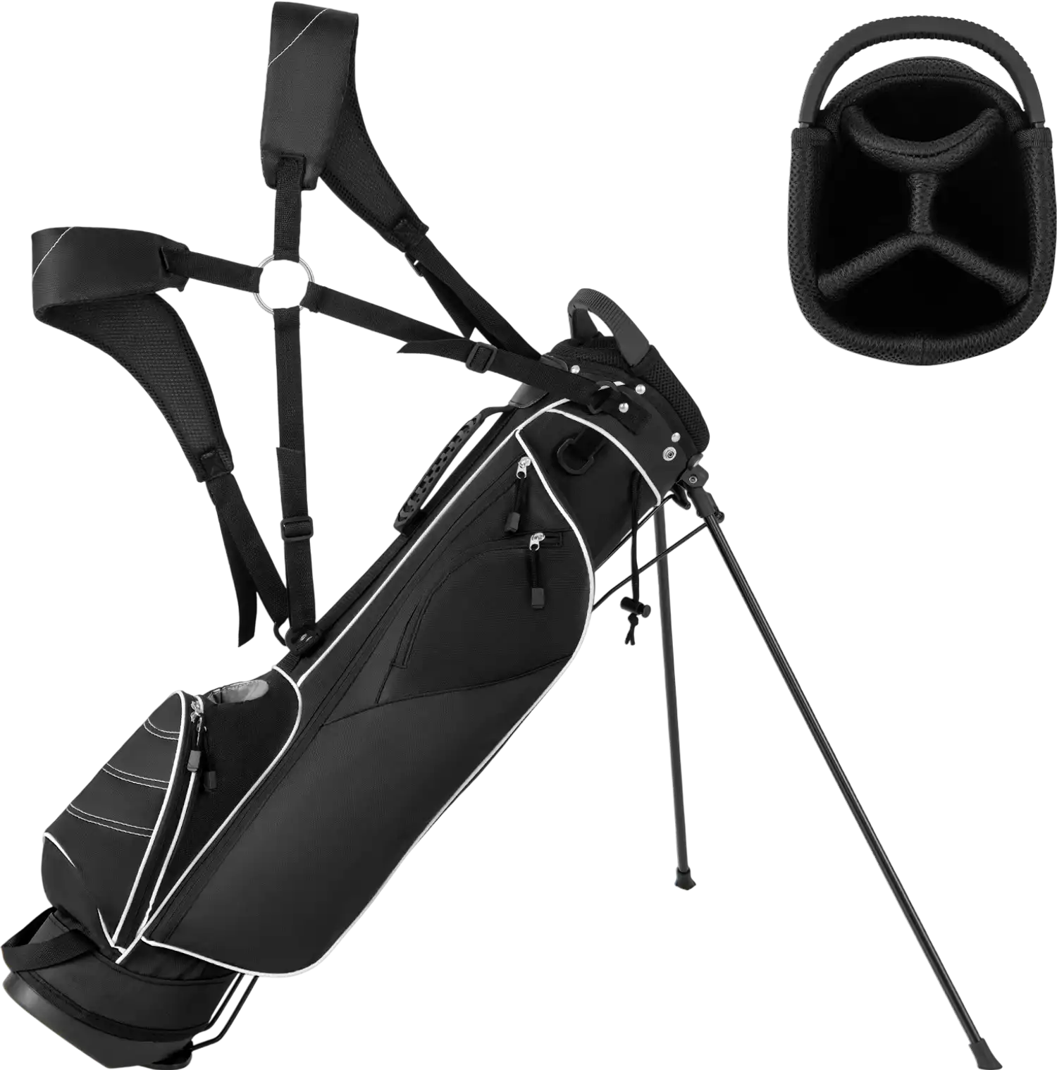 Costway Golf Stand Cart Bag 4-Way Divider Carry Organizer Pockets 64351028 New