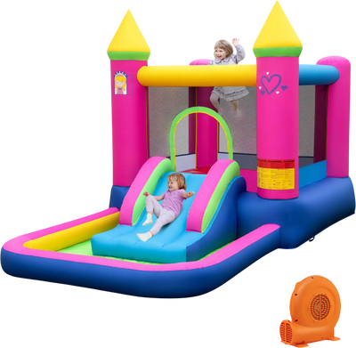 Costway Princess Inflatable Bounce House Bouncy Castle w/ 520W Blower 194876325 New