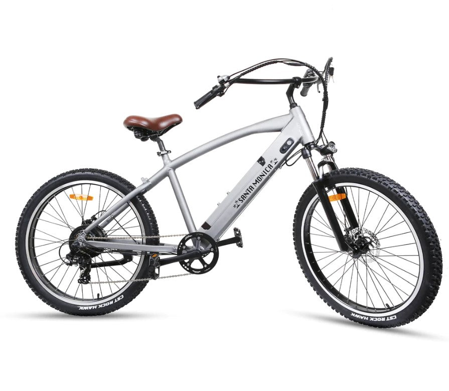 Nakto Santa Monica Electric Fat Tire Bike 26" 500W Motor with Peak 750W 22 Mile Range 48V Li-ion Battery New