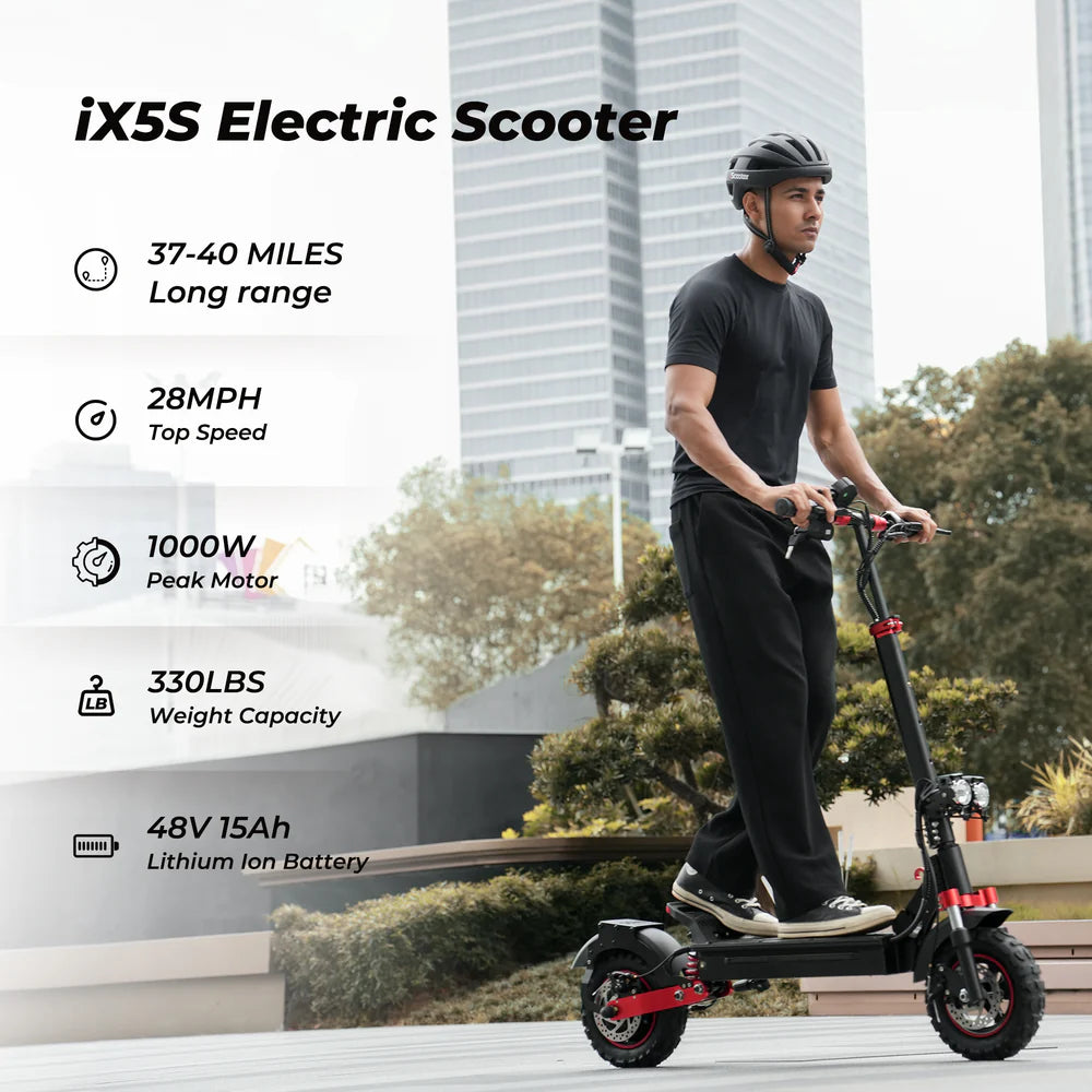 iScooter iX5S Electric Scooter 28 MPH 40 Mile Range 1000W Off-Road Tires New