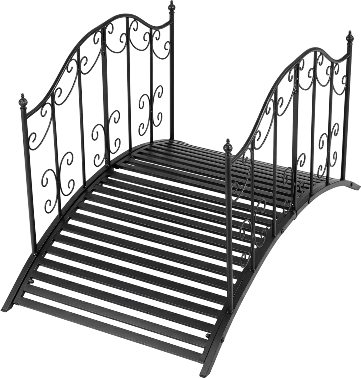 Costway 3.9' Garden Metal Bridge Dual Patterned Side Rails 26186524 New