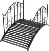 3.9 ft Garden Metal Bridge with Dual Patterned Side Rails
