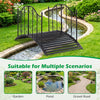 3.9 ft garden metal bridge with dual patterned side rails, featuring a reinforced arched frame for outdoor durability.