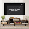 3 Cubby TV stand in rustic brown for TVs up to 70 inches, featuring open storage compartments and sturdy metal legs.