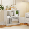 3-Cube Bookcase with Doors 3-Tier Cubic Bookshelf with Open Compartments and Cabinet-White - Gallery View 1 of 10