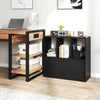 3-Cube Bookcase with Doors 3-Tier Cubic Bookshelf with Open Compartments and Cabinet-Black - Gallery View 1 of 9