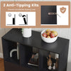 3-cube bookcase with doors in black featuring anti-tipping kits for enhanced stability and safety in any room.