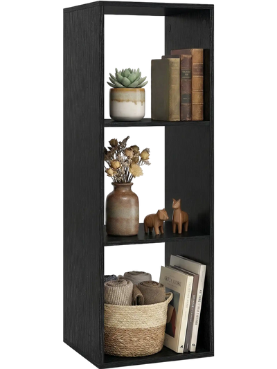 Costway 3 Cube Bookshelf Bookcase with Back Guardrail 379841625 New