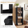 3-cube bookshelf in black with reinforced crossbar and non-slip foot pads, perfect for living room or bedroom storage.
