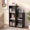 3 Cube Bookshelf with Back Guardrail for Living Room Bedroom-Black - Gallery View 1 of 11