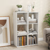 3 Cube Bookshelf with Back Guardrail for Living Room Bedroom-White - Gallery View 1 of 10