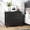 3 Drawer Dresser Chest of Drawers Bedside Table-Black Wood Grain - Gallery View 1 of 10