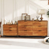 3 Drawer Dresser in Cherry finish with sleek metal handles, offering ample storage for bedroom or living room use.