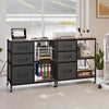 3-drawer mobile file cabinet with charging station, open shelves, and industrial design for home office organization.