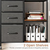 Mobile file cabinet featuring 3 fabric drawers and 2 open shelves for easy access, ideal for home office organization.