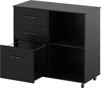 Costway Mobile File Cabinet Rolling Printer Stand Open Storage Shelves 54362719 New
