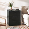 3 Drawer Nightstand with Wood Grain Finish and Storage for Living Room Bedroom Study-Black - Gallery View 1 of 9