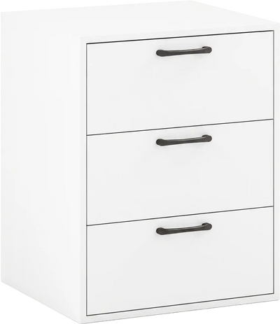 Costway 3 Drawer Wood Grain Nightstand Storage Bedroom Living Room Study 75572756 New