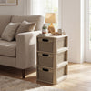 3-drawer storage organizer in black with wicker patterns, ideal for cosmetics and office supplies, perfect for compact.