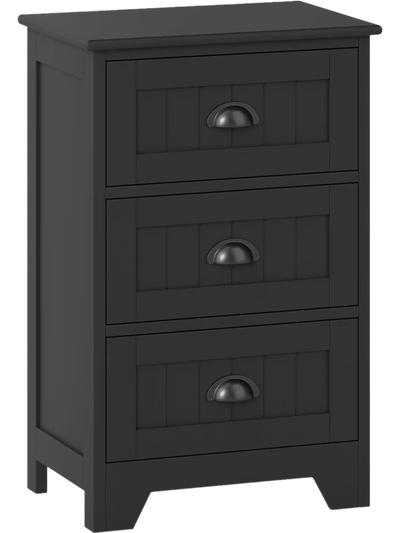 Costway 3-Drawer Wood Nightstand End Side Table 14708635 New