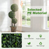 3 FT artificial boxwood topiary tree with double ball design in a black-golden planter, ideal for indoor and porch.