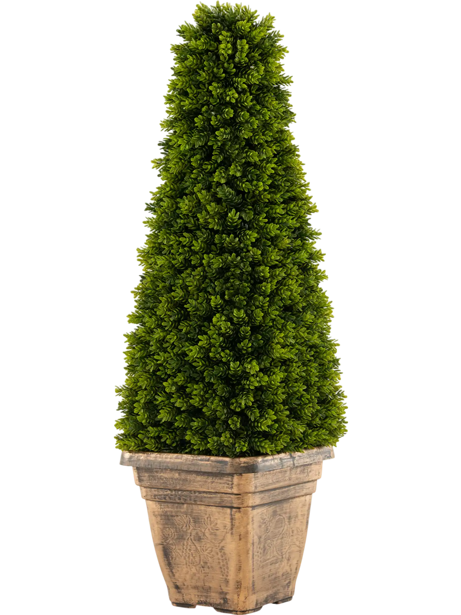 Costway 3' Artificial Boxwood Topiary Tree Cement Flowerpot 98726541 New