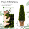 Artificial boxwood topiary tree in a cement flowerpot, 3 feet tall, with lush green leaves for indoor and outdoor decor.
