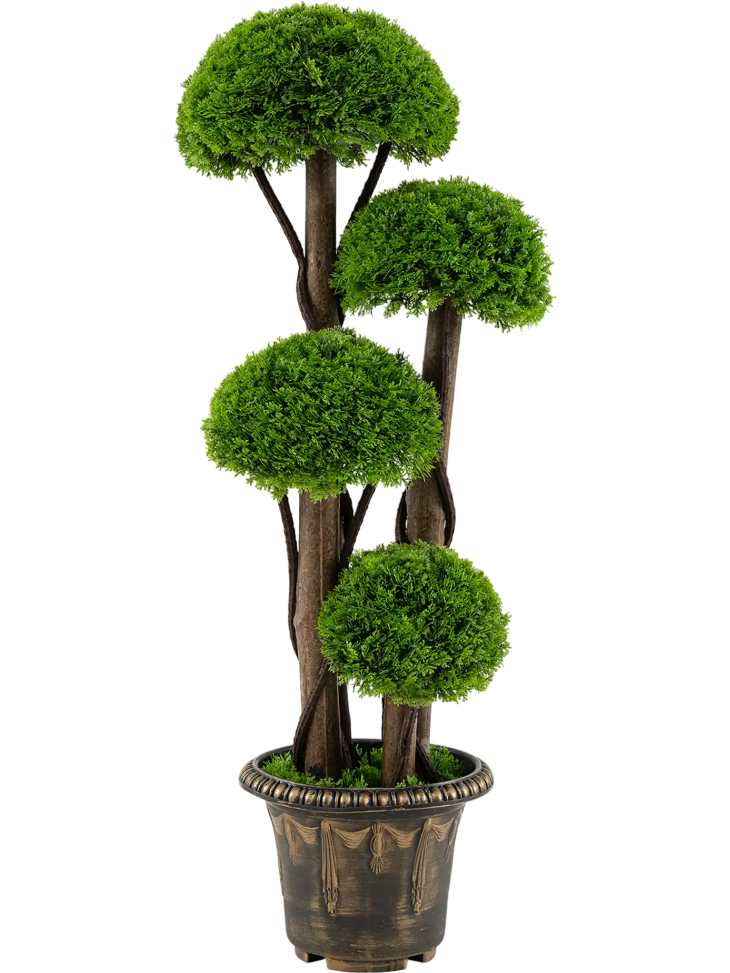Costway 3' Artificial Cypress Topiary Tree Spiral Vines Real Wood Trunks 38830770 New