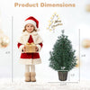 3 FT artificial potted Christmas tree with vintage flowerpot, featuring 119 branch tips for festive charm in small spaces.