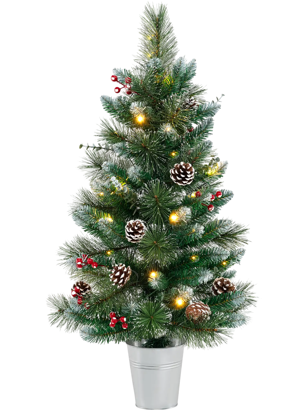 3 FT Battery-Operated Tabletop Holiday Decoration with 81 PVC and Pine Needles