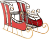 3 FT Christmas Metal Sleigh Decoration Santa Sleigh with 2-Tier Storage Shelf