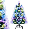 3 feet fiber optic Christmas tree with 93 branch tips, colorful lights, and a charming topper star for festive decor.