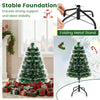 3 feet fiber optic Christmas tree with vibrant branch tips and a stable folding metal stand for secure support.