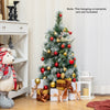 3 FT pre-lit artificial mini Christmas tree with warm-white LED lights, adorned with frosted pine cones and berries for.