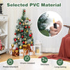 3 FT pre-lit artificial mini Christmas tree with 98 flocked PVC leaves, adorned with berries and pine cones for festive.