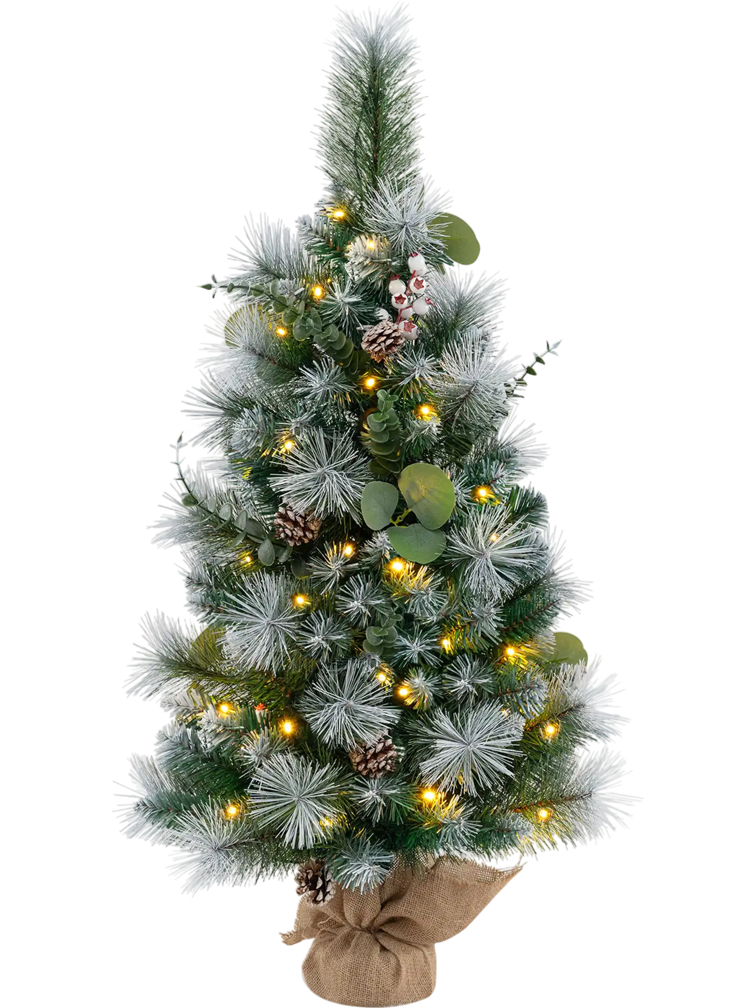 Costway 3' Pre-Lit Artificial Mini Christmas Tree Flocked PVC Pine Needles 68213759 New