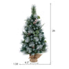 3 FT pre-lit artificial mini Christmas tree with flocked PVC, adorned with berries and a burlap base, ideal for festive.