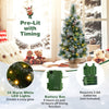 3 FT pre-lit artificial mini Christmas tree with 30 warm white LED lights, adorned with berries and frosted pine cones.