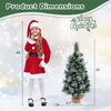 Mini 3 FT pre-lit artificial Christmas tree with flocked PVC, adorned with berries and pine cones, perfect for festive.