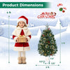 Dimensions of the 3 FT pre-lit potted Christmas tree with 80 warm white LED lights, ideal for festive holiday displays.