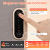 Simple-to-operate controller of the beige 3-fold under desk space heater with 3-level thermostat and 4-hour timer.