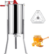 3 Frame Manual Honey Extractor with Bottom Gravity Flow Gate and Clear Lid for Home Apiary