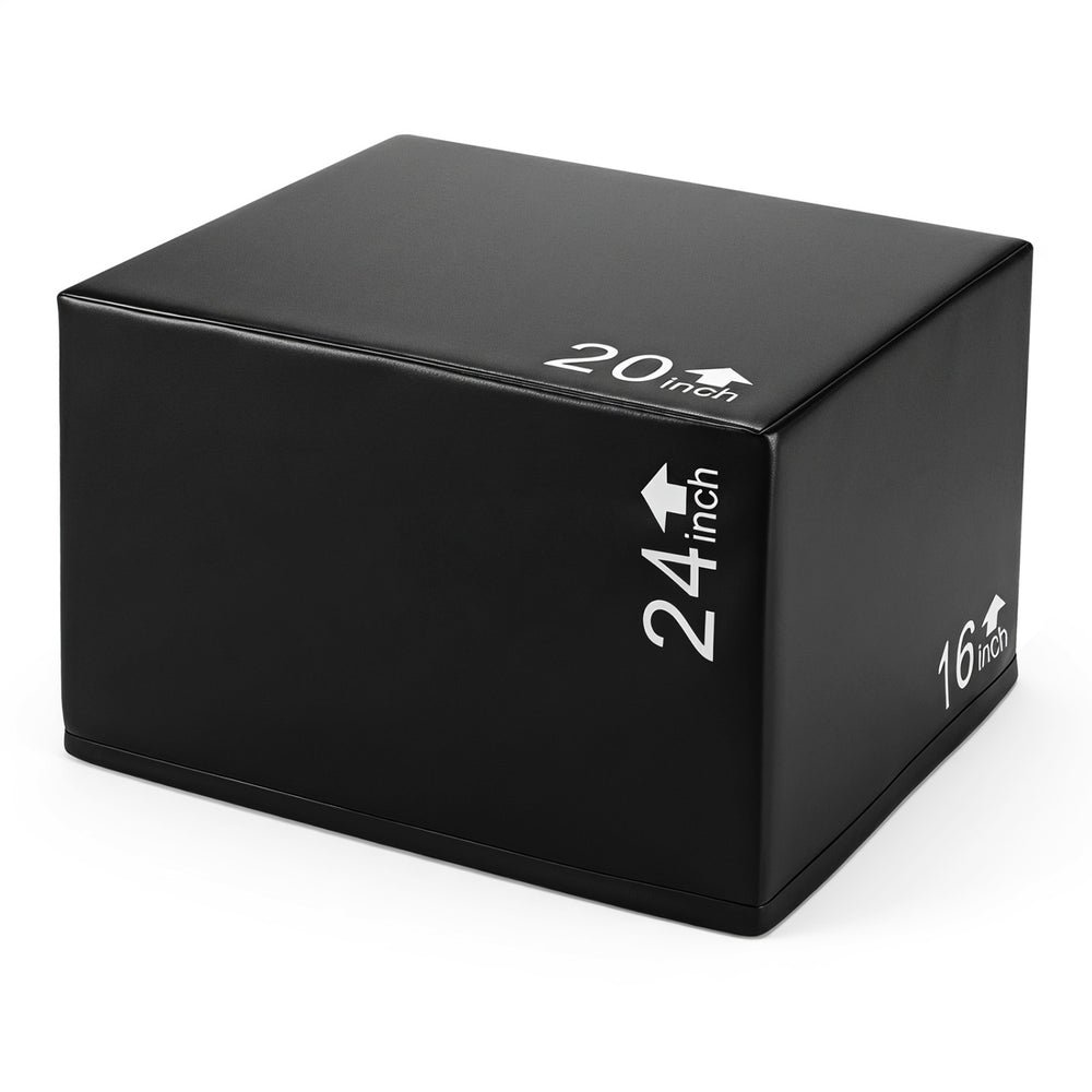 3 In 1 Foam Plyometric Box with 3 Heights and Easy-to-Clean PU Cover-24 Inches - Gallery View 1 of 1